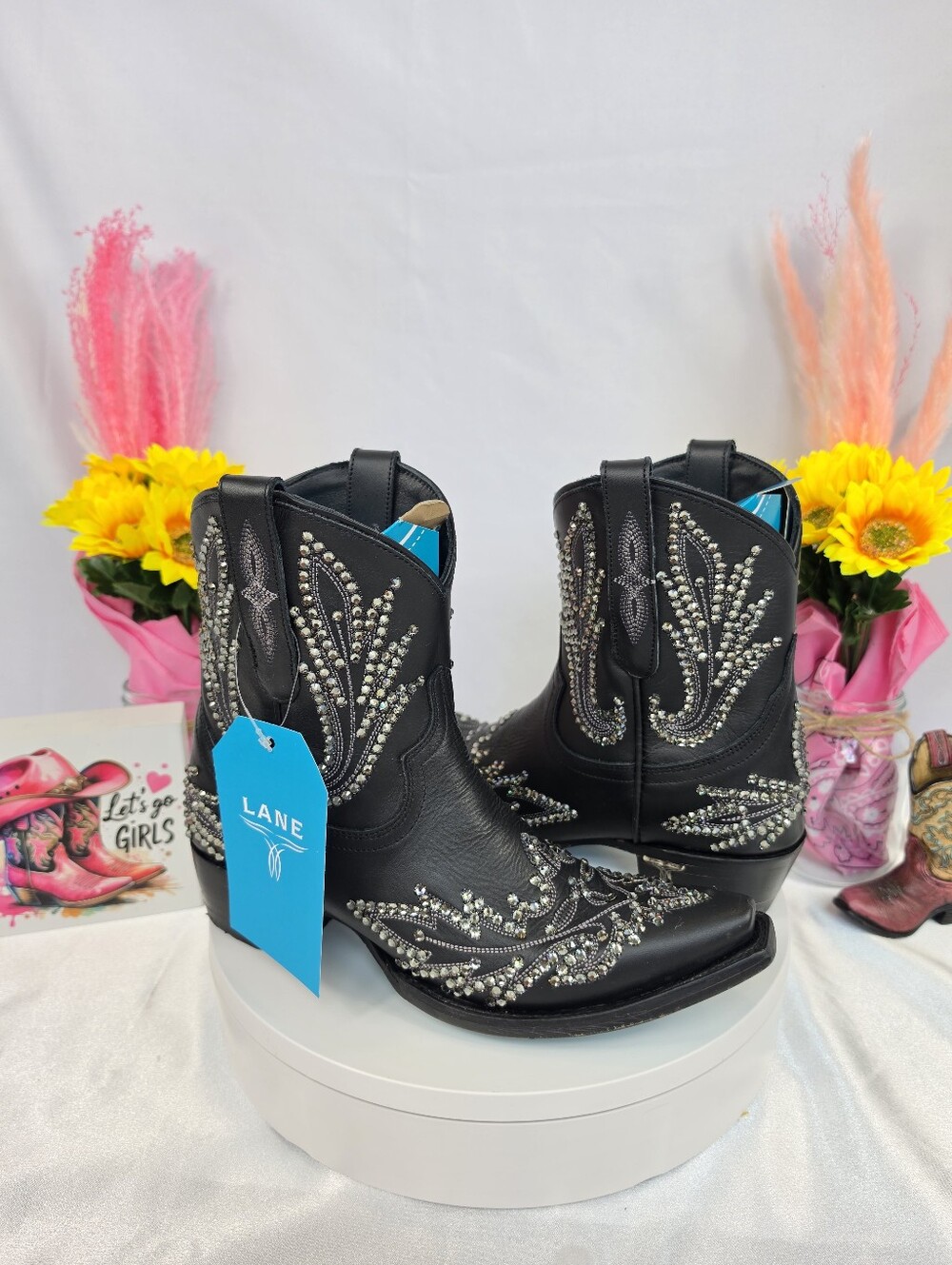 New LANE Lexington Cowgirl Boots W/ Swarovski Crystals 7.5 - Picture 9 of 10